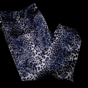90 Degree By Reflex Blue Leopard Print Leggings